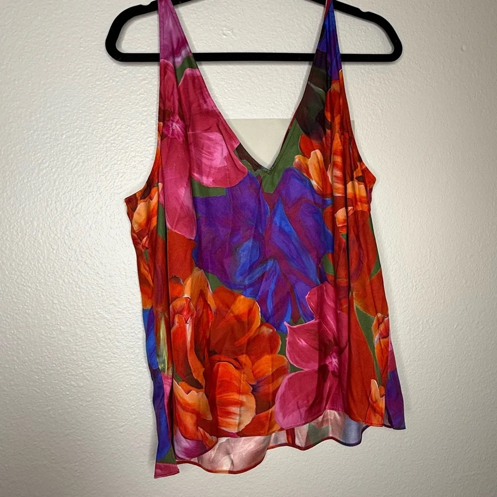 Ted Baker Atheri Floral Print V Neck Cami Top, size 16 NWT - Picture 4 of 7